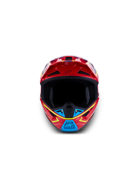 Casque cross Alpinestars 2027 S-M7 Cast - Rouge Jaune Fluo Bleu Fluo