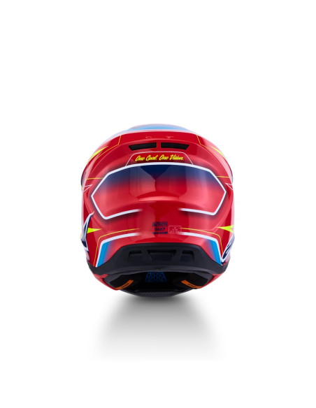 Casque cross Alpinestars 2027 S-M7 Cast - Rouge Jaune Fluo Bleu Fluo
