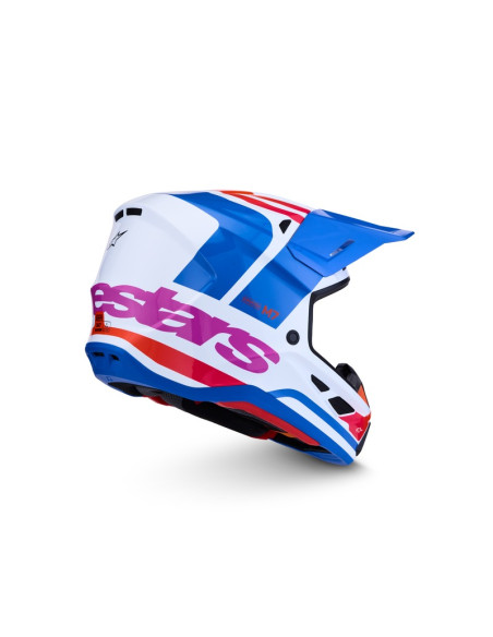 Casque cross Alpinestars 2027 S-M7 Core - Blanc Bleu Orange Rose