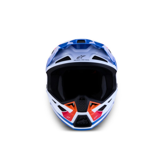 Casque cross Alpinestars 2027 S-M7 Core - Blanc Bleu Orange Rose