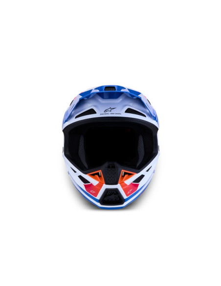 Casque cross Alpinestars 2027 S-M7 Core - Blanc Bleu Orange Rose