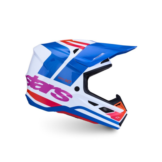 Casque cross Alpinestars 2027 S-M7 Core - Blanc Bleu Orange Rose