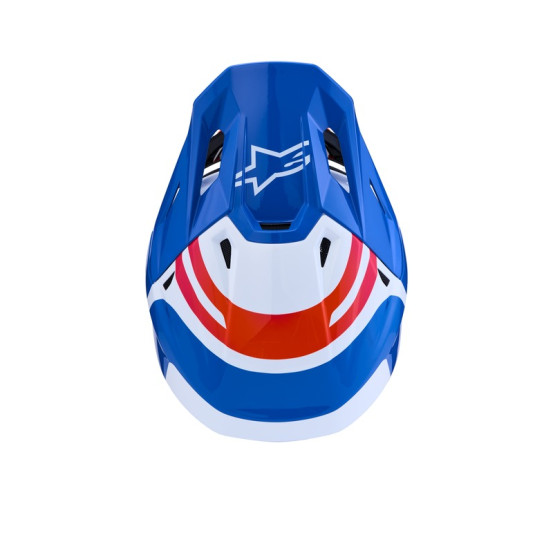 Casque cross Alpinestars 2027 S-M7 Core - Blanc Bleu Orange Rose