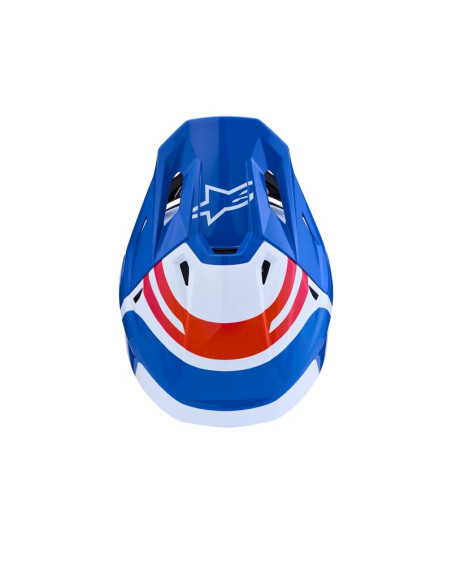 Casque cross Alpinestars 2027 S-M7 Core - Blanc Bleu Orange Rose