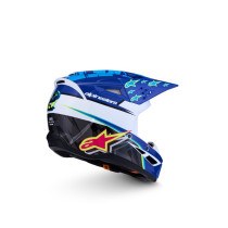 Casque cross enfant Alpinestars 2027 S-M3 Falcon  - Bleu Blanc Noir Rose Fluo Jaune Fluo 2