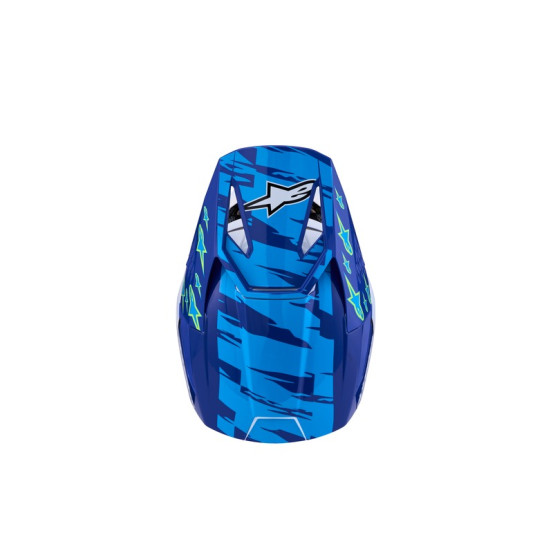 Casque cross enfant Alpinestars 2027 S-M3 Falcon  - Bleu Blanc Noir Rose Fluo Jaune Fluo