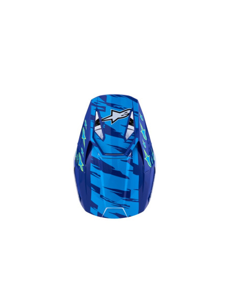 Casque cross enfant Alpinestars 2027 S-M3 Falcon  - Bleu Blanc Noir Rose Fluo Jaune Fluo
