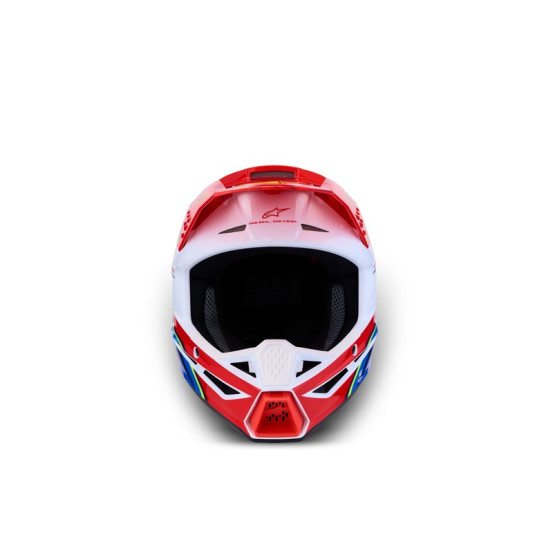Casque cross enfant Alpinestars 2027 S-M3 Falcon  - Rouge Fluo Blanc Bleu Jaune Fluo
