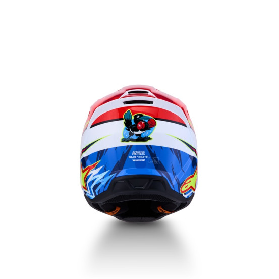 Casque cross enfant Alpinestars 2027 S-M3 Falcon  - Rouge Fluo Blanc Bleu Jaune Fluo