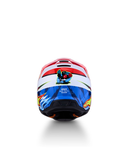 Casque cross enfant Alpinestars 2027 S-M3 Falcon  - Rouge Fluo Blanc Bleu Jaune Fluo