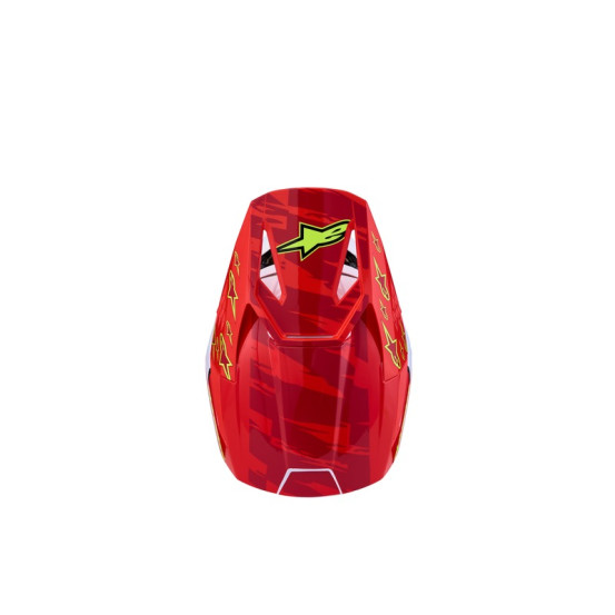 Casque cross enfant Alpinestars 2027 S-M3 Falcon  - Rouge Fluo Blanc Bleu Jaune Fluo