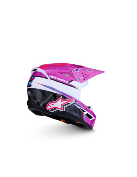 Casque cross enfant Alpinestars 2027 S-M3 Falcon  - Violet Blanc Rose Fluo