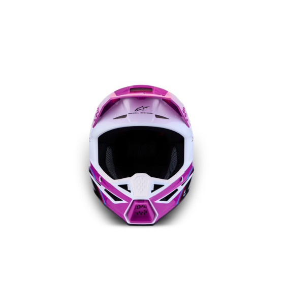 Casque cross enfant Alpinestars 2027 S-M3 Falcon  - Violet Blanc Rose Fluo