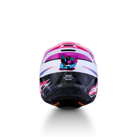 Casque cross enfant Alpinestars 2027 S-M3 Falcon  - Violet Blanc Rose Fluo