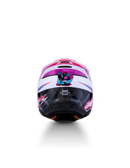 Casque cross enfant Alpinestars 2027 S-M3 Falcon  - Violet Blanc Rose Fluo