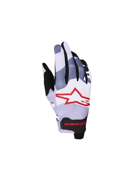 Gants cross Alpinestars Radar - Gris Lila Rouge Noir