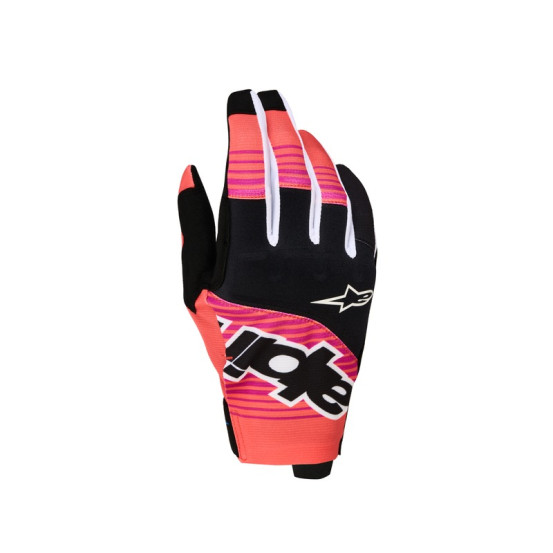 Gants cross Alpinestars Techstar - Corail Noir Fuchsia