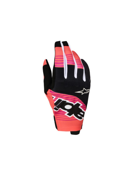 Gants cross Alpinestars Techstar - Corail Noir Fuchsia