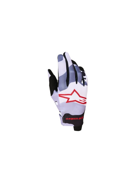 Gants cross enfant Alpinestars Radar - Gris Lila Rouge Noir