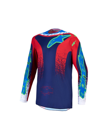 Maillot cross Alpinestars 2027 Fluid Drag - Bleu Rouge Blanc