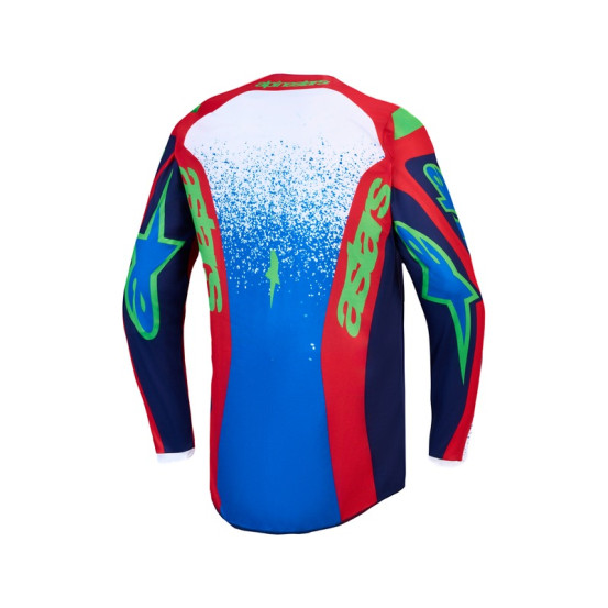 Maillot cross Alpinestars 2027 Fluid Drag - Bleu Rouge Blanc
