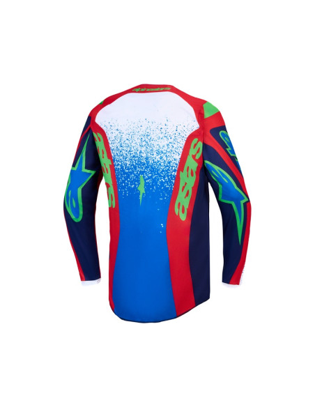 Maillot cross Alpinestars 2027 Fluid Drag - Bleu Rouge Blanc