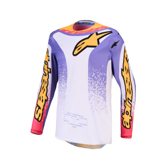 Maillot cross Alpinestars 2027 Fluid Drag - Lila Bleu Rouge