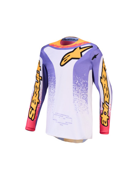 Maillot cross Alpinestars 2027 Fluid Drag - Lila Bleu Rouge