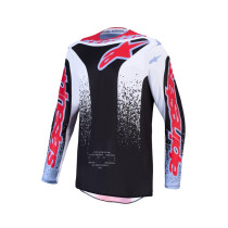 Maillot cross Alpinestars 2027 Fluid Drag - Noir Blanc Bleu Rouge Fluo