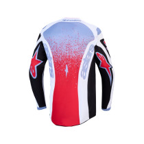 Maillot cross Alpinestars 2027 Fluid Drag - Noir Blanc Bleu Rouge Fluo 2