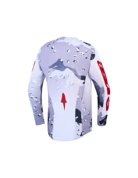 Maillot cross Alpinestars 2027 Racer Air Lone - Camo Gris Blanc Rouge