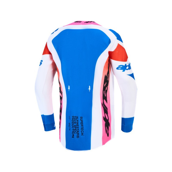 Maillot cross Alpinestars 2027 Supertech Dyna - Blanc Bleu Noir Violet