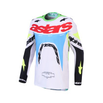 Maillot cross Alpinestars 2027 Supertech Dyna - Lila Vert Fluo Noir