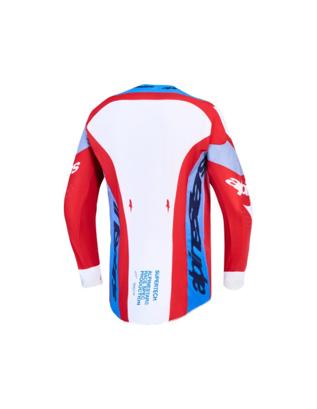 Maillot cross Alpinestars 2027 Supertech Dyna - Rouge Blanc Bleu