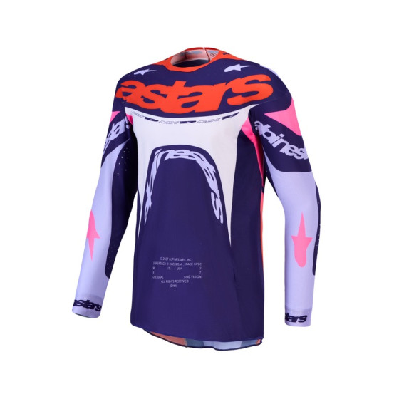 Maillot cross Alpinestars 2027 Supertech Dyna - Violet Rose Fluo