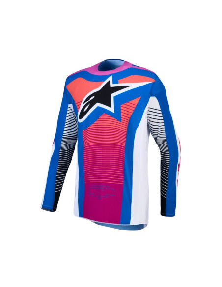 Maillot cross Alpinestars 2027 Techstar Maven - Blanc Corail Bleu