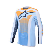 Maillot cross Alpinestars 2027 Techstar Maven - Bleu Tangerine Noir