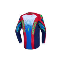 Maillot cross enfant Alpinestars 2027 Fluid Drag - Bleu Rouge Blanc 2