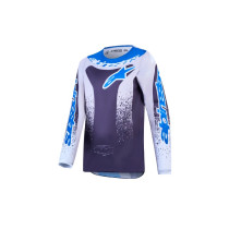 Maillot cross enfant Alpinestars 2027 Fluid Drag - Gris Lila Bleu Ucla