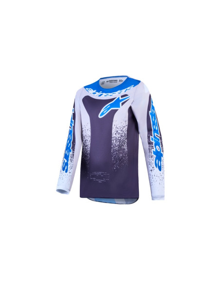 Maillot cross enfant Alpinestars 2027 Fluid Drag - Gris Lila Bleu Ucla