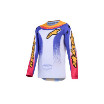Maillot cross enfant Alpinestars 2027 Fluid Drag - Lila Bleu Rouge