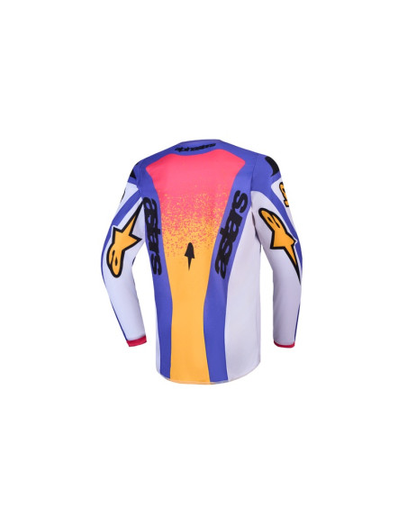 Maillot cross enfant Alpinestars 2027 Fluid Drag - Lila Bleu Rouge