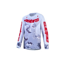 Maillot cross enfant Alpinestars 2027 Fluid Lone - Camo Gris Blanc Rouge