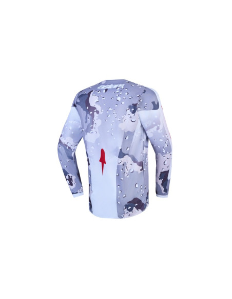 Maillot cross enfant Alpinestars 2027 Fluid Lone - Camo Gris Blanc Rouge