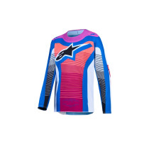 Maillot cross enfant Alpinestars 2027 Supertech Maven - Blanc Corail Bleu