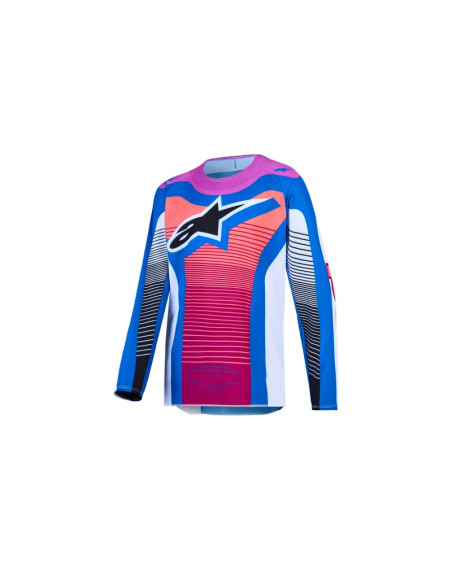 Maillot cross enfant Alpinestars 2027 Supertech Maven - Blanc Corail Bleu