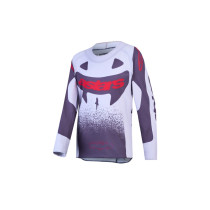 Maillot cross enfant Alpinestars 2027 Supertech Swan - Lila Gris Rouge Fluo