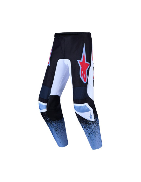 Pantalon cross Alpinestars 2027 Fluid Drag - Noir Blanc Bleu Rouge Fluo