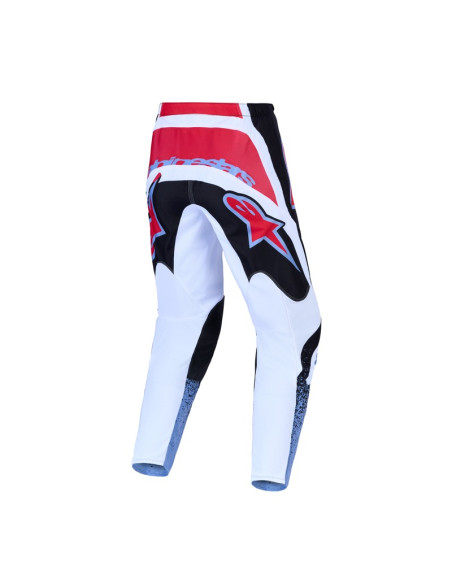 Pantalon cross Alpinestars 2027 Fluid Drag - Noir Blanc Bleu Rouge Fluo