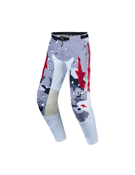 Pantalon cross Alpinestars 2027 Racer Air Lone - Camo Gris Blanc Rouge
